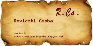 Reviczki Csaba névjegykártya